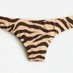 J.Crew New with tags Curved-waist cheeky bikini bottom in brown zebra stripe Photo 4