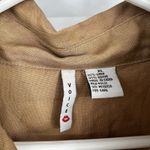 Womens Linen Blend XL Brown Button Pintuck Shirt Blouse Boho Festival Hippie Photo 1