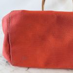 Tory Burch Ivory Pink Red Color Block Canvas Tote Bag Photo 8