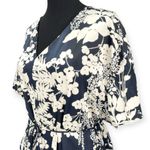 Vince | NWOT | Small | Coastal Blue Arboretum Two-Tone Satin V-Neck Minidress Photo 3