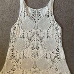 Origami Floral Lace Knit Diamond Tank Top Silver Photo 6