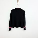Anthropologie Maeve by Black Mock Neck Sweater with Pink Trim Photo 3