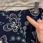 Y2K navy blue butterfly embroidered elastic waist stretchy midi skirt NWT NYCC Size M Photo 6