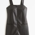 Abercrombie & Fitch Black Faux Leather Front Pocket Mini Shift Dress Layering Photo 1