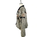 ANAGE Vintage Blazer Small Art To Wear‎ Animal Print Beaded Embroidered Size XL Black Photo 6