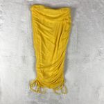 Material Girl Yellow Ruched Mesh Adjustable Pencil Skirt NWT Large Photo 12