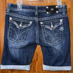 Miss Me  Indigo Denim Shorts with Embroidery Size 29 Photo 2