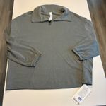 Lululemon New  Softstreme Pique Oversized LS Polo Top Green Grey Size L Photo 1