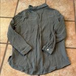 Millibon olive Green Button Down Shirt Classic Collar Gray Size L Photo 5