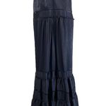 Jonathan Simkhai Tiered Sleeveless V Neck Maxi Dress Midnight Blue Size 18 Photo 11