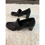 Franco Sarto  leather‎ Block Heel Loafers Black Shoes Women's Size 6.5M Euro 37 Photo 8