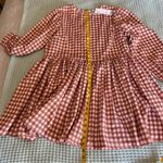 Urban Outfitters NWT Daisy Street Skater Dress Womens Medium Brown Pink Gingham Photo 9