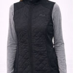 FILA  Sport Black Quilted Puffer Vest Sleeveless Full Zip Athletic Size S Photo 0