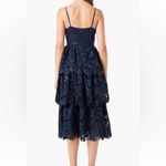 Endless Rose  Floral Lace Tiered Sequin Midi Dress Navy Blue size Small Photo 1
