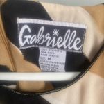 Mlle Gabrielle Vintage Gabrielle Black Tan Cream Striped Short Sleeve Shift‎ Mini Dress Medium Photo 2