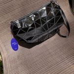 Emilio Pepe Italy Triangle Shape Blocks Wristlet/Crossbody Chain link NWT Black Photo 1