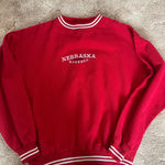 Vintage Red Nebraska Huskers retro preppy oversized crewneck size medium Photo 0