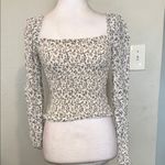 Reformation Pinto Long Sleeve Blouse, white/blue floral print Photo 2