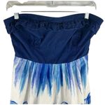 Anthropologie  Nathalie Lété Strapless Blue Floral Dress Size 10 Photo 1