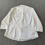 L.L.Bean  Women's Classic Seersucker Button-Front Shirt Top Blouse Large White Photo 1