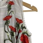 Alexis  Blossom White Red Floral Embroidered A-Line Sleeveless Mini Dress Sz S Photo 9