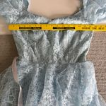 Vintage Lt Blue Lace Tiered Sweetheart Neckline Puff Sleeve Prom Formal Dress Size undefined Photo 7