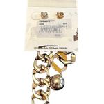 Open Edit Gold Chain Link Drop Style Asymmetrical Earrings Silver Ball Accent Photo 2