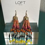 Loft New Outlet Boho Multi-Color Tassel 3.25” Drop Earrings on French Wire Hooks Photo 0