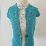 Jones New York  Teal Cardigan Short Sleeve Sweater Vest Knit Size M Photo 1