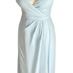 Fame and Partners  Dusty Blue Open Back Maxi Dress Size 2 Prom Bridesmaid Photo 0