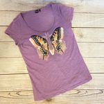 Cruel Girl Cruel | Vintage Butterfly Clasp Short Sleeve Scoop Neck Shirt Photo 1