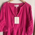 Mara Hoffman Chloe Pleated Cotton-gauze Midi Dress Raspberry Photo 3