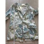 Joie  Linen Blazer Womens Medium Blue Green Floral Preppy Coastal Beachy Resort Photo 4