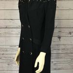 Vintage E.D. Michael by Melanie Drucker coat dress gold studs shawl collar small Black Photo 5
