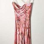 y2k vintage fairy core pink ruched cinched asymmetrical midi dress by kitty Size L Photo 2