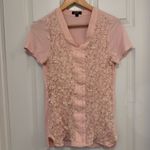 Badgley Mischka NWOT  Women's 3D Flower Short Sleeve Top Photo 3