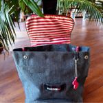 Sanrio KUROMI 2008 Black & Red Backpack Book Bag w/ Red & White Striped Lining Photo 8