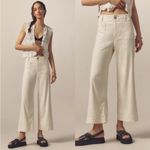 Anthropologie Maeve Colette Wide Leg Cropped Patch Pocket Linen Pants in Size 25 Photo 1