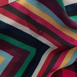 Alice + Olivia Hazeline Rainbow Chevron Stripe Mini A-Line Shirt Dress Retro Prints Colorful Silk Multicolor Colorblock Buttons Coastal Coquette Photo 14