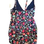 Liz Claiborne NWT  Women's Floral Swimdress One Piece Swimsuit 8 Petite Photo 2
