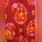 Farm Rio  100% Cotton Vibrant Red and Orange Long Sleeve Dress Size Medium Photo 12