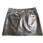 Torn By Ronny Kobo Women's Silver Metallic Mini Skirt Size M Party Photo 1