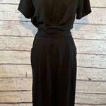 A New Day Jumpsuit Short Sleeve Wrap Front Cropped Black-Small Photo 0