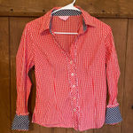 Lilly Pulitzer Gingham button up blouse red Photo 0