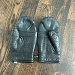 Vintage Leather Mittens‎ Black Photo 1