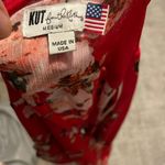 Kut From The Kloth Beautiful  Red Floral Blouse Size Large Photo 7