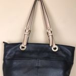 Michael Kors MICHAEL Pebbled Leather Black Beige Straps Shoulder Tote Purse Photo 15