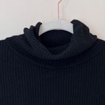 Madewell Merino Wool Alpaca Blend Ribbed Bell Sleeve Turtleneck Sweater Black Photo 3