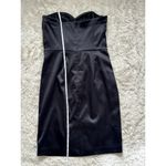 White House | Black Market Sz 6 Black Satin Mini Strapless Dress Cocktail Formal Photo 8