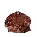 Wild Fern size medium distressed faux leather red Moto jacket Photo 10